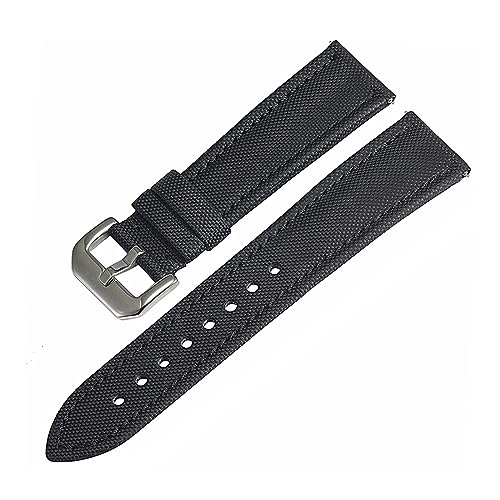 LQXHZ Luxuriöses Nylon-Uhrenarmband für Herren, 20 mm, 22 mm, 23 mm, schwarzes Nylon-Uhrenarmband, wasserdicht, 20 mm, Achat von LQXHZ