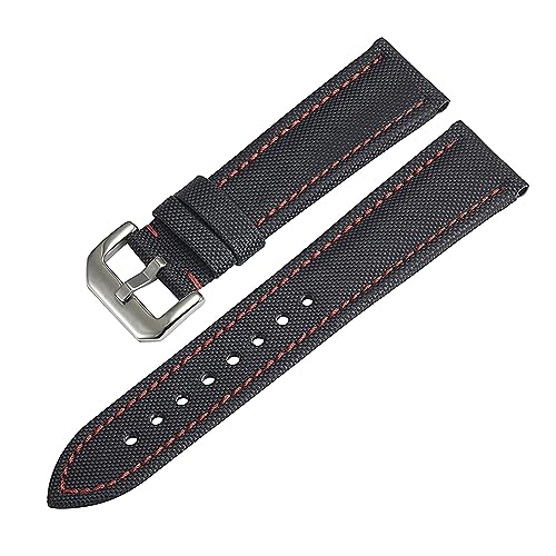 LQXHZ Luxuriöses Nylon-Uhrenarmband für Herren, 20 mm, 22 mm, 23 mm, schwarzes Nylon-Uhrenarmband, wasserdicht, 22 mm, Achat von LQXHZ