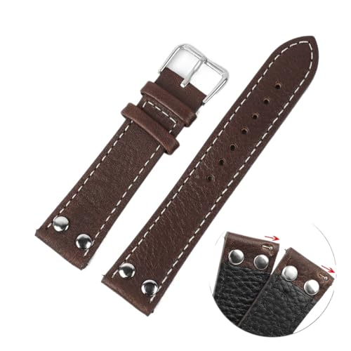 LQXHZ Luxuriöses Uhrenarmband aus echtem Leder, 18, 19, 20, 21, 22, 24 mm, Armband für Herren/Damen, Ersatzarmbänder, 18 mm, Achat von LQXHZ