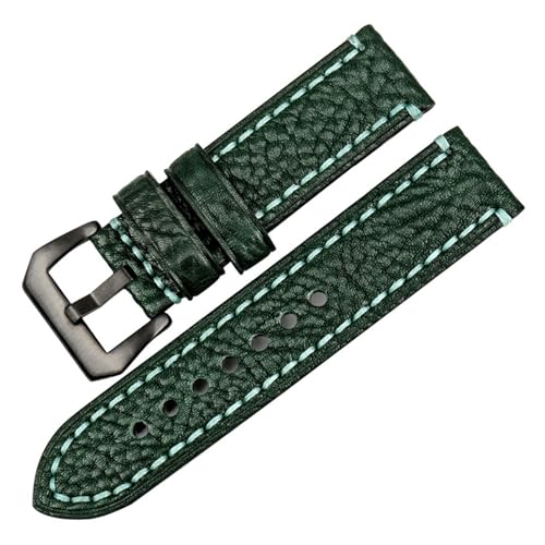 LQXHZ Neues Uhrenzubehör 20 22 24 26 Mm Italienisches Rindsleder-Uhrenarmband, Braunes Uhrenarmband, Kompatibel Mit Fossil-Uhrenarmband (Color : Dark Green B, Size : 22mm) von LQXHZ