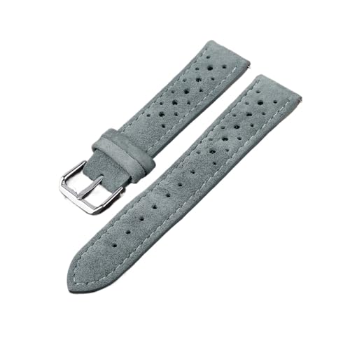 LQXHZ Neues Vintage-Wildleder-Uhrenarmband 18 Mm 20 Mm 22 Mm 24 Mm Handgefertigtes Uhrenarmband Blau Braun Ersatzgürtel For Uhrenzubehör (Color : Gray, Size : 18mm) von LQXHZ