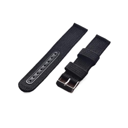 LQXHZ Nylon + Leder Uhrenarmband 18mm 20mm 22mm 24mm Armband Ersatz Stoffarmband Handgelenk BandSport Uhrenzubehör(Black,20MM_ROSEGOLD) von LQXHZ