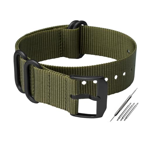 LQXHZ Nylon Uhrenarmband 22mm 23mm Uhrenarmband Wasserdicht Sport For Uhrenarmbänder Armband Schwarz Modearmband For Herren Gürtel (Color : Green one black, Size : 22mm) von LQXHZ