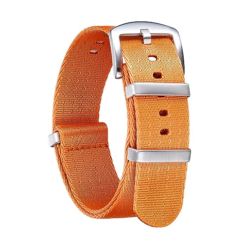 LQXHZ Nylon-Uhrenarmband 18 Mm 20 Mm 22 Mm 24 Mm Dickes Premium-Nylon-Uhrenarmband For Männer Und Frauen, Mehrfarbiges Nato-Stil-Armband (Color : Orange, Size : 18mm) von LQXHZ