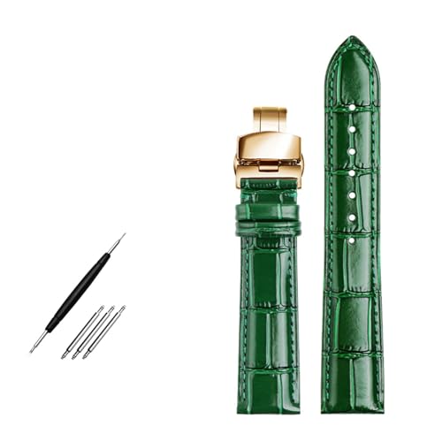 LQXHZ Uhrenarmband 12–24 mm, glänzendes grünes Echtlederarmband, 15 mm, 20 mm, 22 mm, Uhrenarmband, 20 mm, Achat von LQXHZ
