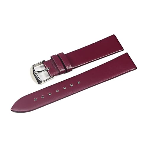 LQXHZ Uhrenarmband Aus Kalbsleder, 12 Mm, 14 Mm, 16 Mm, 18 Mm, 20 Mm, 22 Mm, Echtes Lederarmband Mit Silberner Dornschließe(Purple-S,12mm) von LQXHZ