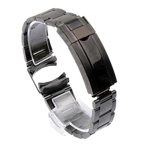 LQXHZ Uhrenarmband aus Metall mit gebogenem Ende, kompatibel mit Rolex Submariner, luxuriöses Armband aus massivem Stahl, Zubehör, 20 mm, 21 mm, 20mm with logo, Achat von LQXHZ