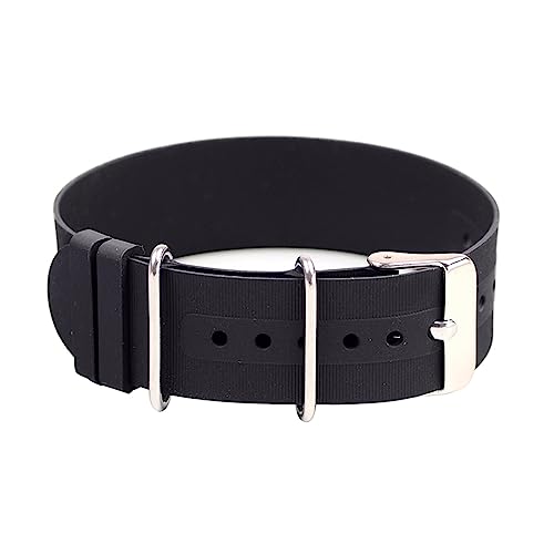 LQXHZ Silikonkautschuk-Uhrenarmband 18 mm 20 mm 22 mm Grau Orange Schwarz Blau Wasserdichte Riemen(Black,20mm) von LQXHZ
