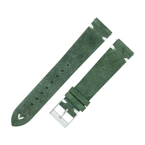 LQXHZ Uhrenarmband aus Wildleder, handgefertigt, für Männer und Frauen, 18 mm / 20 mm, Leder-Uhrenarmband, Wildleder, Braun, 7 Farben, Schnellverschluss-Uhrenarmband, 20 mm, Achat von LQXHZ