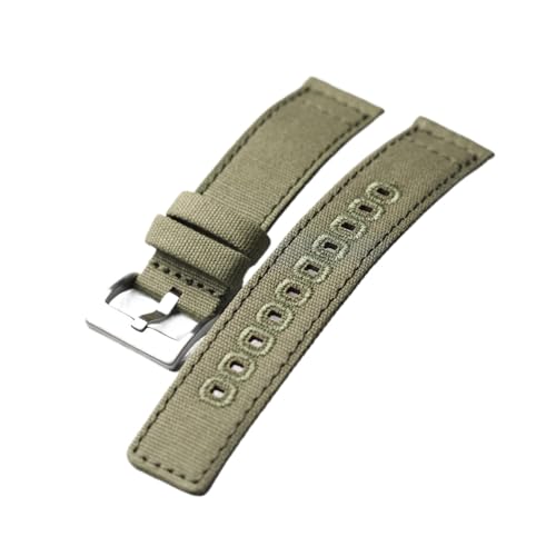 LQXHZ Weiches Canvas-Armband, Doppellagiges Canvas, Verschleißfest Und Wasserdicht, 20 Mm, 22 Mm, Schnellverschluss, Schwarz-grünes Armband, Herrenarmband(Green,22mm) von LQXHZ