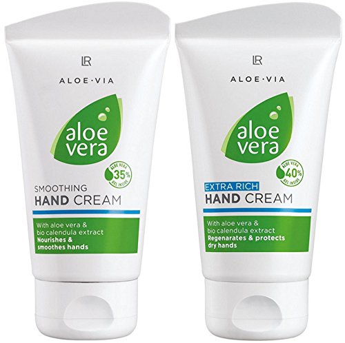 LR ALOE VIA Aloe Vera Handcreme Set (75 ml Sanfte Handcreme & 75 ml Reichhaltige Handcreme) von L R