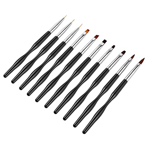 Nagelbürste, Nail Art Pinsel Set Strichzeichnung Stift Gel Extension Builder Blütenblatt Muster Malpinsel Kunststoffgriff Maniküre Werkzeug von LRFNKCT