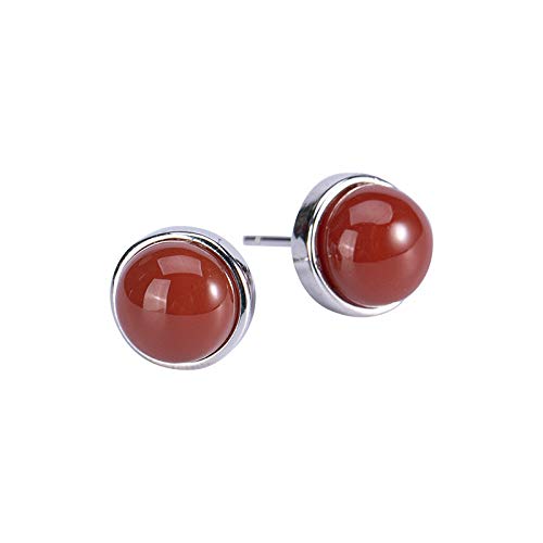 ohrringe, 925 Silber Southern Red Achat Frauen Ohrstecker Schmuck von LRFNKCT