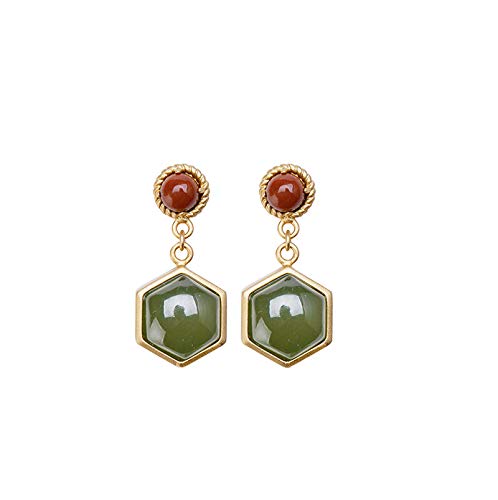 ohrringe, 925 silber Hetian Jade Saphir Stud Ohrringe High-end-Damen Ohrringe von LRFNKCT