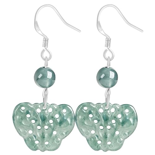 ohrringe, S925 Silber mit natürlichen Jade Blue Water Butterfly Ohrringe for Damen von LRFNKCT