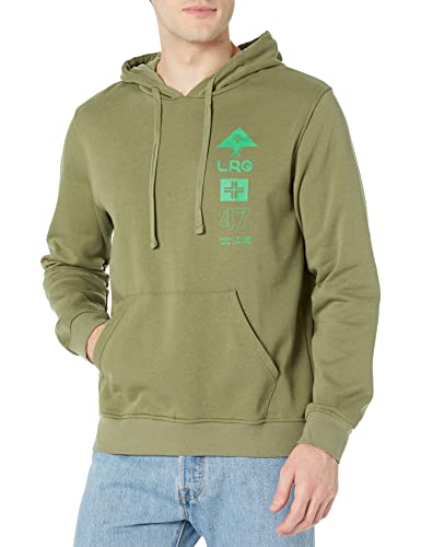 LRG Herren Lifted Research Group Logo Hooded Sweatshirt Kapuzenpullover, Oliv/Blatt für Mich (Leaf It to Me), X-Large von LRG