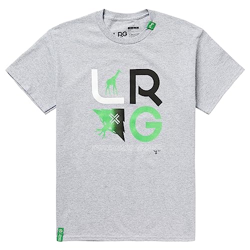 LRG Herren gestapeltem Logo T-Shirt, Grau-Athletic Grey, Klein von LRG