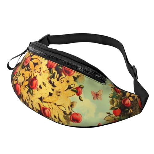 Bauchtasche für Damen und Herren, bedruckt, Bauchtasche mit verstellbarem Gurt, für Wandern, Laufen, Reisen, Radfahren, Schwarz , Einheitsgröße, Wanderrucksack Bauchtasche für Damen und Herren, bedruckt, Bauchtasche mit verstellbarem Gurt, für Wandern, Laufen, Reisen, Radfahren, Schwarz , Einheitsgröße, Wanderrucksack von LRHCNZDCP