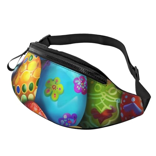 Bauchtasche mit Festival-Eier-Motiv, für Damen und Herren, Crossbody-Bauchtasche mit verstellbarem Gurt, für Wandern, Laufen, Reisen, Radfahren, Schwarz , Einheitsgröße, Wanderrucksack Bauchtasche mit Festival-Eier-Motiv, für Damen und Herren, Crossbody-Bauchtasche mit verstellbarem Gurt, für Wandern, Laufen, Reisen, Radfahren, Schwarz , Einheitsgröße, Wanderrucksack von LRHCNZDCP