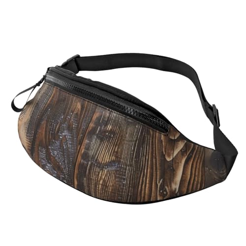 Bauchtasche mit braunem Holzdruck für Herren und Damen, Crossbody-Bauchtasche mit verstellbarem Riemen für Wandern, Laufen, Reisen, Radfahren, Schwarz , Einheitsgröße, Wanderrucksack Bauchtasche mit braunem Holzdruck für Herren und Damen, Crossbody-Bauchtasche mit verstellbarem Riemen für Wandern, Laufen, Reisen, Radfahren, Schwarz , Einheitsgröße, Wanderrucksack von LRHCNZDCP