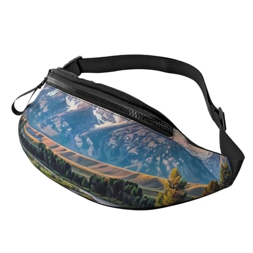 Grand Teton National Park bedruckte Bauchtasche für Herren und Damen, Crossbody-Bauchtasche mit verstellbarem Riemen für Wandern, Laufen, Reisen, Radfahren, Schwarz , Einheitsgröße, Wanderrucksack Grand Teton National Park bedruckte Bauchtasche für Herren und Damen, Crossbody-Bauchtasche mit verstellbarem Riemen für Wandern, Laufen, Reisen, Radfahren, Schwarz , Einheitsgröße, Wanderrucksack von LRHCNZDCP