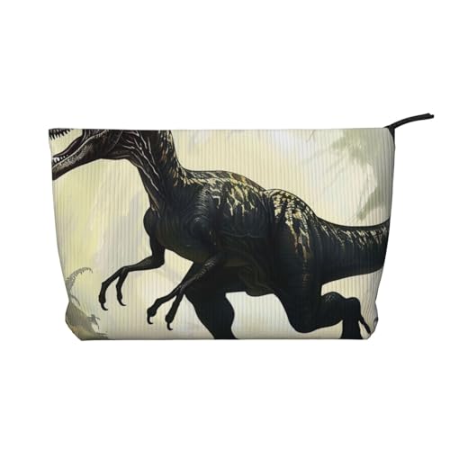 Kosmetiktasche mit Aufdruck "White Bear Family" aus Kordsamt, Reise-Kosmetiktasche, Kulturbeutel, Organizer für Frauen, Mütter und Mädchen, Velociraptor Dinosaurier, Einheitsgröße, Kulturbeutel von LRHCNZDCP