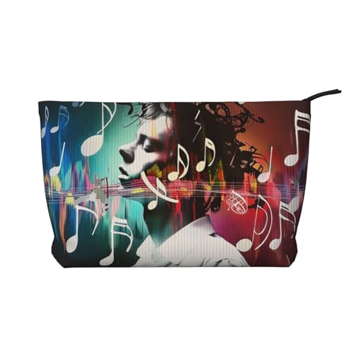 Kosmetiktasche mit Eisbär-Aufdruck aus Kordsamt, Reise-Kosmetiktasche, Kulturbeutel, Organizer für Damen, Mutter, Mädchen, Musikkunst für Herren, Einheitsgröße, Kulturbeutel von LRHCNZDCP