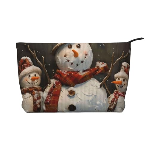 Kosmetiktasche mit Weihnachtsmotiv, Kordsamt, Reise-Kosmetiktasche, Kulturbeutel, Organizer für Damen, Mutter, Mädchen, Weihnachts-Schneemann, Einheitsgröße, Kulturbeutel von LRHCNZDCP