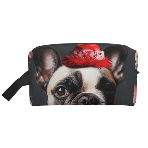Kosmetiktasche mit französischer Bulldogge, bedruckt, groß, Reise-Kosmetiktasche, wasserdichter Kosmetikkoffer, Kulturbeutel, Organizer für Frauen, Mütter und Mädchen, weiß, Einheitsgröße, Kosmetiktasche mit französischer Bulldogge, bedruckt, groß, Reise-Kosmetiktasche, wasserdichter Kosmetikkoffer, Kulturbeutel, Organizer für Frauen, Mütter und Mädchen, weiß, Einheitsgröße, von LRHCNZDCP