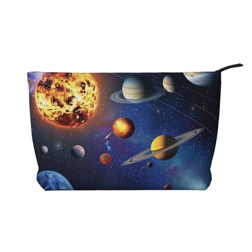Kosmetiktasche mit hübschem Schmetterlings-Motiv, aus Kordsamt, Reise-Kosmetiktasche, Kulturbeutel, Organizer für Damen, Mutter, Mädchen, Außenraum-Solarsystem., Einheitsgröße, Kulturbeutel von LRHCNZDCP
