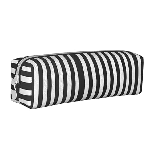 LRHCNZDCP Federmäppchen aus Leder, gestreift, mit Reißverschluss, für Schule und Büro, Schwarz / Weiß, weiß, Einheitsgröße, Schulranzen LRHCNZDCP Federmäppchen aus Leder, gestreift, mit Reißverschluss, für Schule und Büro, Schwarz / Weiß, weiß, Einheitsgröße, Schulranzen von LRHCNZDCP