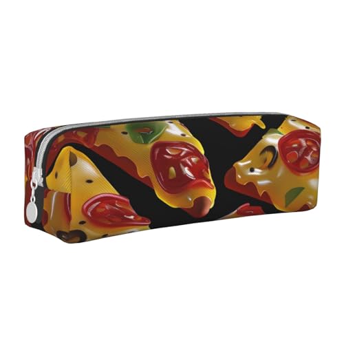 LRHCNZDCP Federmäppchen aus Leder mit 3D-Druck, niedliches Federmäppchen mit Reißverschluss, für Schule und Büro, weiß, Einheitsgröße, Schulranzen von LRHCNZDCP