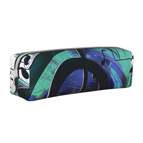 LRHCNZDCP Federmäppchen aus Leder mit Musikdruck, niedliches Federmäppchen mit Reißverschluss, für Schule und Büro, weiß, Einheitsgröße, Schulranzen von LRHCNZDCP