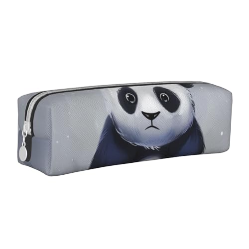 LRHCNZDCP Federmäppchen aus Leder mit Panda-Motiv, niedliches Federmäppchen mit Reißverschluss, für Schule und Büro, weiß, Einheitsgröße, Schulranzen von LRHCNZDCP