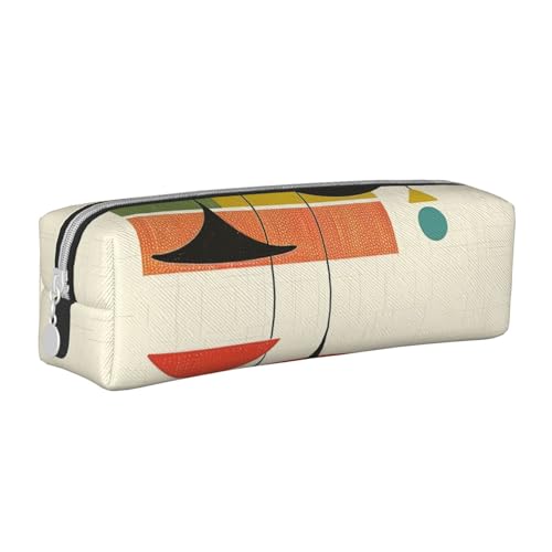 LRHCNZDCP Federmäppchen aus Leder mit modernem Druck, niedliches Federmäppchen mit Reißverschluss, für Schule und Büro, weiß, Einheitsgröße, Schulranzen von LRHCNZDCP