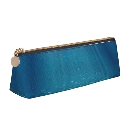 LRHCNZDCP Federmäppchen aus bedrucktem Leder, dreieckig, mit Reißverschluss, niedliches Federmäppchen für Schule und Büro, weiß, Einheitsgröße, Schulranzen von LRHCNZDCP