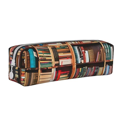 LRHCNZDCP Federmäppchen aus bedrucktem Leder, niedliches Federmäppchen mit Reißverschluss, für Schule und Büro, weiß, Einheitsgröße, Schulranzen von LRHCNZDCP