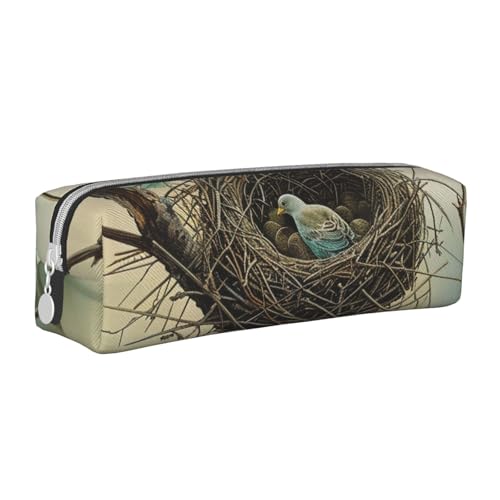 LRHCNZDCP Federmäppchen aus bedrucktem Leder für den Außenbereich – niedliches Federmäppchen mit Reißverschluss für Schule und Büro, weiß, Einheitsgröße, Schulranzen von LRHCNZDCP