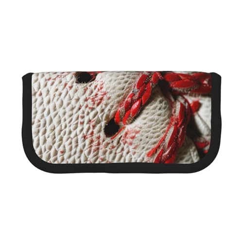 LRHCNZDCP Federmäppchen mit Baseball-Spitze, bedruckt, Leinen, Make-up-Tasche, Gadget, Stiftebox mit Reißverschluss, Schwarz , Einheitsgröße, Schulranzen von LRHCNZDCP