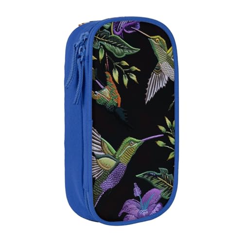 LRHCNZDCP Federmäppchen mit Blumen-Kolibri-Stickerei, bedrucktes Federmäppchen, niedliches Federmäppchen, Stiftebox für Schule, Büro, Schwarz, blau, Einheitsgröße, Schulranzen LRHCNZDCP Federmäppchen mit Blumen-Kolibri-Stickerei, bedrucktes Federmäppchen, niedliches Federmäppchen, Stiftebox für Schule, Büro, Schwarz, blau, Einheitsgröße, Schulranzen von LRHCNZDCP
