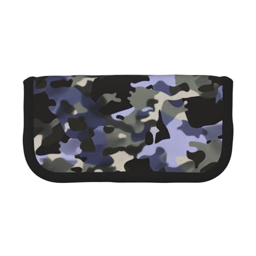 LRHCNZDCP Federmäppchen mit Camouflage-Muster, bedrucktes Federmäppchen, Leinen, Make-up-Tasche, Gadget-Stifttasche, Stiftebox mit Reißverschluss, Schwarz , Einheitsgröße, Schulranzen von LRHCNZDCP