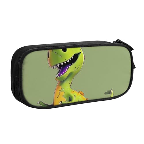 LRHCNZDCP Federmäppchen mit Cartoon-Dinosaurier-Motiv, niedliches Federmäppchen, Federmäppchen, Stifteetui für Schule, Büro, Schwarz, Schwarz , Einheitsgröße, Schulranzen von LRHCNZDCP