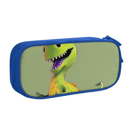 LRHCNZDCP Federmäppchen mit Cartoon-Dinosaurier-Motiv, niedliches Federmäppchen, Federmäppchen, Stifteetui für Schule, Büro, Schwarz, blau, Einheitsgröße, Schulranzen von LRHCNZDCP