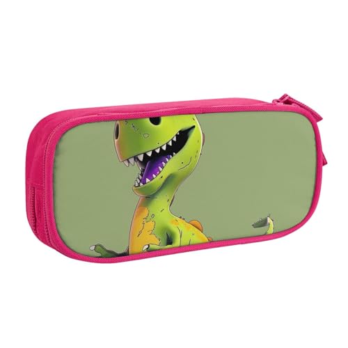 LRHCNZDCP Federmäppchen mit Cartoon-Dinosaurier-Motiv, niedliches Federmäppchen, Federmäppchen, Stifteetui für Schule, Büro, Schwarz, rose, Einheitsgröße, Schulranzen von LRHCNZDCP