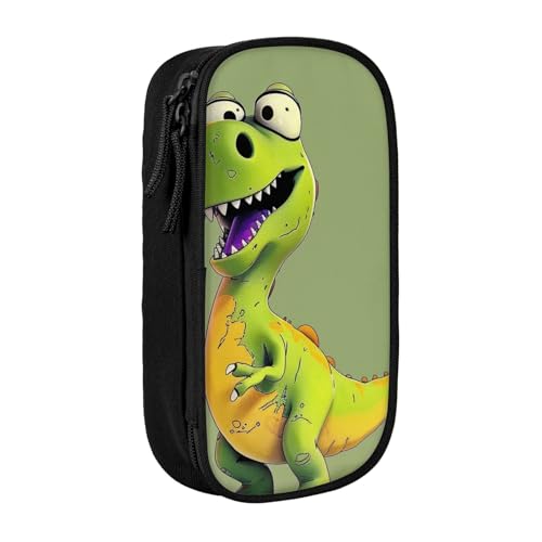 LRHCNZDCP Federmäppchen mit Cartoon-Dinosaurier-Motiv, schwarz, niedliches Federmäppchen, Stiftebox für Schule, Büro, Schwarz , Einheitsgröße, Schulranzen von LRHCNZDCP