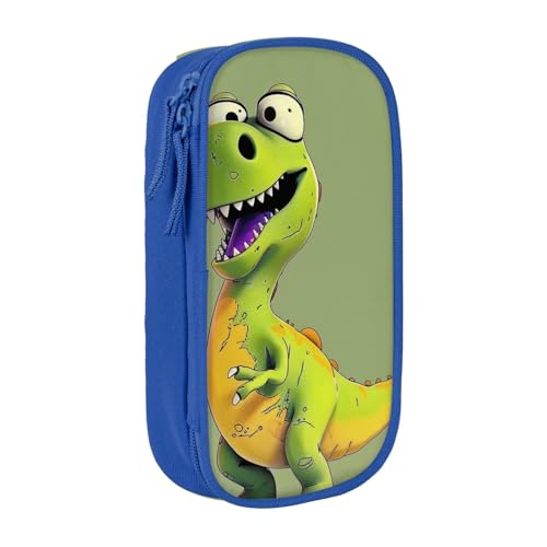 LRHCNZDCP Federmäppchen mit Cartoon-Dinosaurier-Motiv, schwarz, niedliches Federmäppchen, Stiftebox für Schule, Büro, blau, Einheitsgröße, Schulranzen von LRHCNZDCP