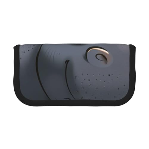 LRHCNZDCP Federmäppchen mit Cartoon-Nilpferd, bedruckt, aus Segeltuch, Make-up-Tasche, Gadget-Stifttasche, Stiftebox mit Reißverschluss, Schwarz , Einheitsgröße, Schulranzen von LRHCNZDCP