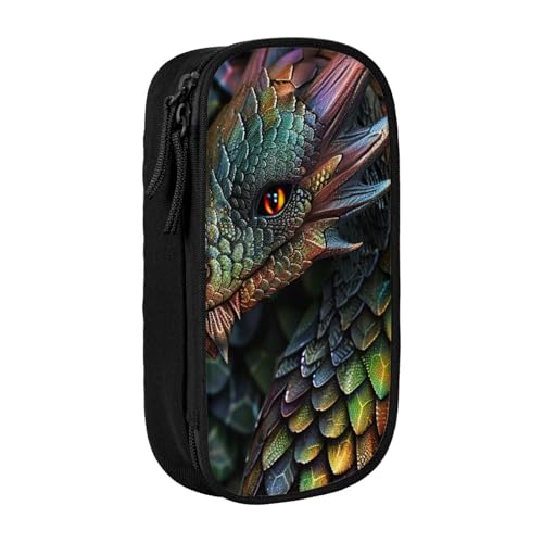 LRHCNZDCP Federmäppchen mit Drachen-Schuppen-Motiv, schwarz, niedliches Federmäppchen, Stiftebox für Schule, Büro, Schwarz , Einheitsgröße, Schulranzen LRHCNZDCP Federmäppchen mit Drachen-Schuppen-Motiv, schwarz, niedliches Federmäppchen, Stiftebox für Schule, Büro, Schwarz , Einheitsgröße, Schulranzen von LRHCNZDCP