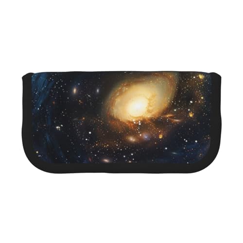 LRHCNZDCP Federmäppchen mit Galaxie-Motiv, bedruckt, aus Segeltuch, Make-up-Tasche, Gadget, Stiftebox mit Reißverschluss, Schwarz , Einheitsgröße, Schulranzen von LRHCNZDCP