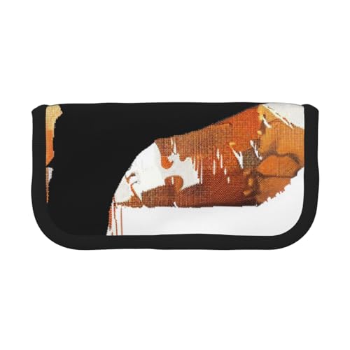 LRHCNZDCP Karate-highkick-icon bedrucktes Federmäppchen aus Segeltuch, Make-up-Tasche, Gadget-Stifttasche, Stiftebox mit Reißverschluss, Schwarz , Einheitsgröße, Schulranzen von LRHCNZDCP